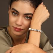 心の絆ハウライト名入れブレスレット [スターリングシルバー]