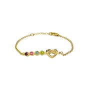 心の絆誕生石ブレスレット[18Kゴールドヴェルメイユ］