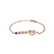心の絆誕生石ブレスレット[ローズゴールドメッキ］