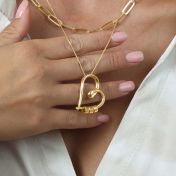 心の絆名入れネックレス[18Kゴールドメッキ]