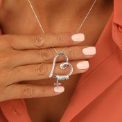 心の絆名入れネックレス・十字架チャーム付き [スターリングシルバー]