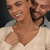 心の絆名入れネックレス・ダイアモンド付き [スターリングシルバー]