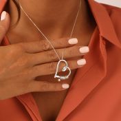 心の絆名入れネックレス・ダイアモンド付き [スターリングシルバー]