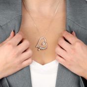 心の絆名入れネックレス・ダイアモンド付き [スターリングシルバー]