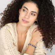 ハートラピスラズリレディース名入れブレスレット[スターリングシルバー]