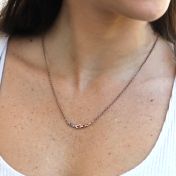 心の絆横ネックレス[ローズゴールドメッキ]