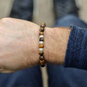 Tiger's Eye Bead Bracelet for Men - Brown Tiger Eye