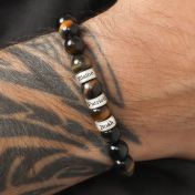 グリーンタイガーアイ・メンズ名入れブレスレット