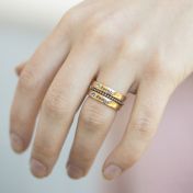 誕生石名入れリングセット［ゴールドメッキ］