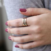 誕生石名入れリングセット［ゴールドメッキ］