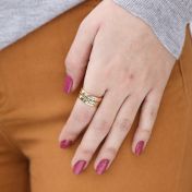 誕生石名入れリングセット［ゴールドメッキ］