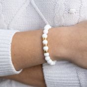 シャコガイ名入れ刻印ブレスレット［ゴールドメッキ］