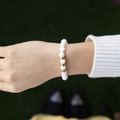 シャコガイ名入れ刻印ブレスレット［ゴールドメッキ］