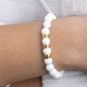 シャコガイ名入れ刻印ブレスレット［ゴールドメッキ］