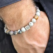 ピカソジャスパー星座メンズ ブレスレット［スターリングシルバー］