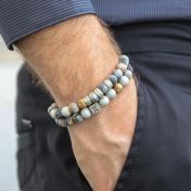 ピカソジャスパー星座メンズ ブレスレット［スターリングシルバー］