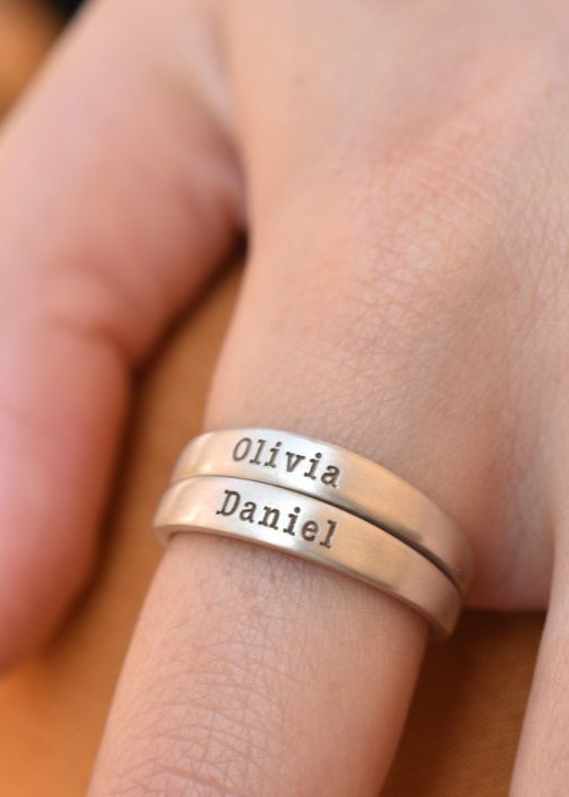 Moon Glow Name Ring [Sterling Silver]